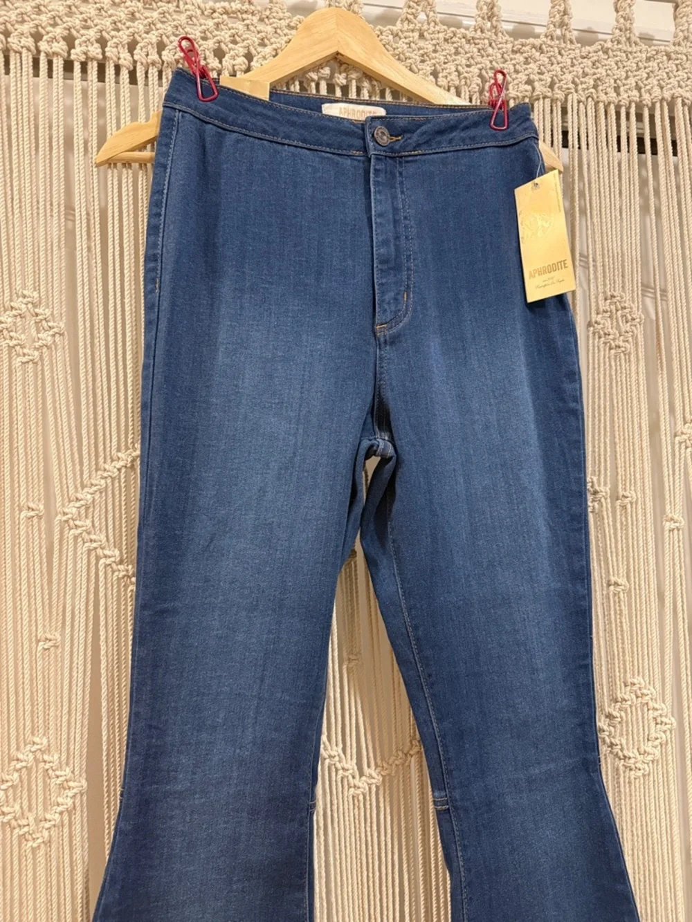 Aphrodite NWT Dark Blue Bell Bottom Jeans - Picture 9 of 10